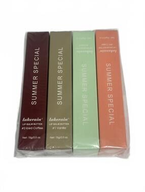 2/$20 ✨ Lakerain Lip Balm Butter Set 4pc Vanilla Coffee Cake Mint NEW Sealed